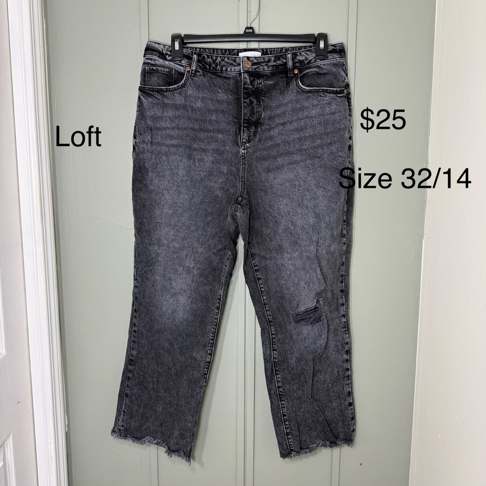 LOFT Women's Dark Gray/Black Jeans